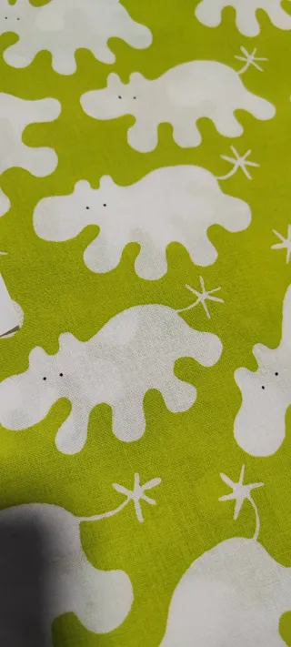 3 retales tela Ikea verde y blanco