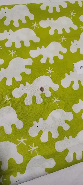 3 retales tela Ikea verde y blanco