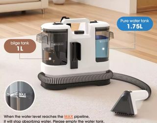 Limpiador tapicerías alfombras agua vapor