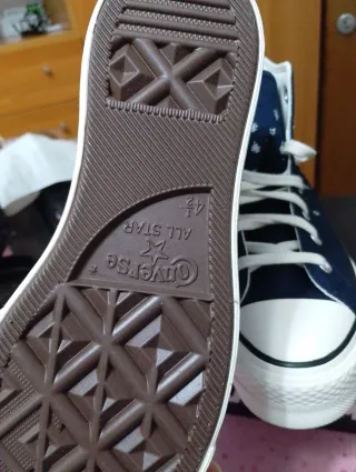 Converse ricamate blu e bianche mis 37