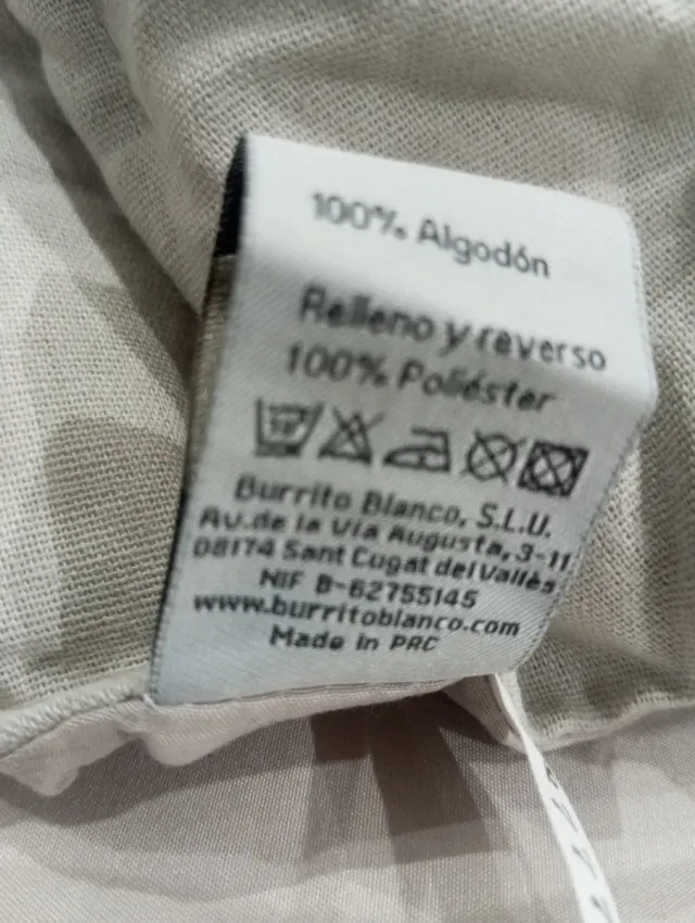 Colcha Burrito Blanco  nueva