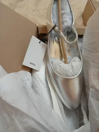 Zapatos Mango Plata Talla 39