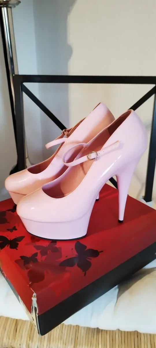 Zapatos Drag Queen charol Rosa Tacón Plataforma