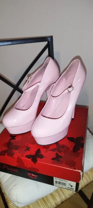 Zapatos Drag Queen charol Rosa Tacón Plataforma