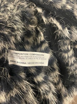 Chaqueta pelo natural beige y negro T. única