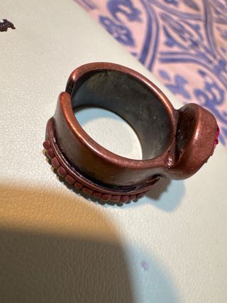 Anillo Natura Coral Marrón y Rojo