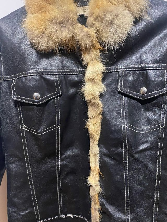 Giacca vera pelle con pelliccia
