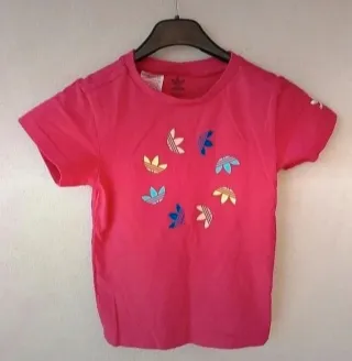 T-shirt, bambina, Adidas, 5 / 6 anni, rosa fucsia