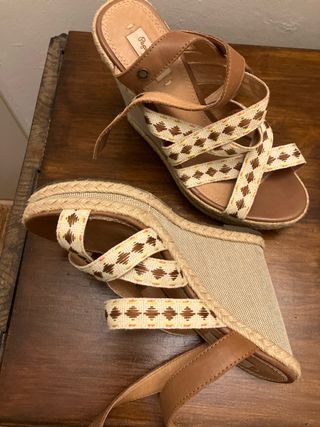 Sandalias Pepe Jeans Mujer Cuña Beige Marrón