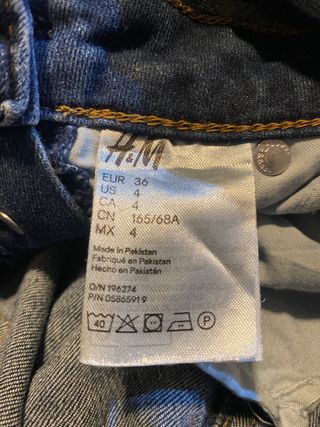 Peto vaquero H&M premamá talla 36