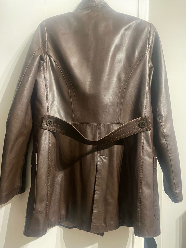 Cappotto in vera pelle doppio petto imbottito