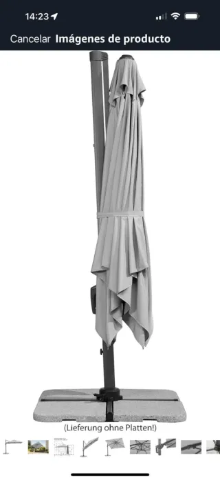 Parasol Schneider gris y marrón