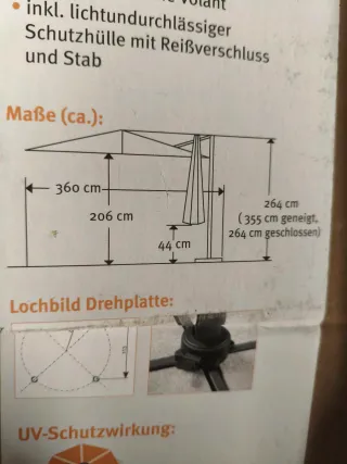 Parasol Schneider gris y marrón