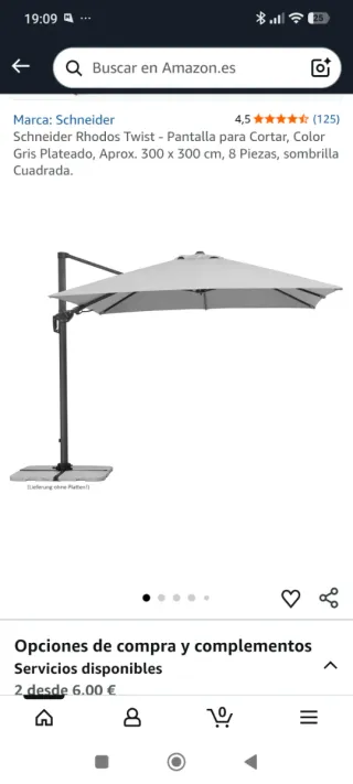 Parasol Schneider gris y marrón