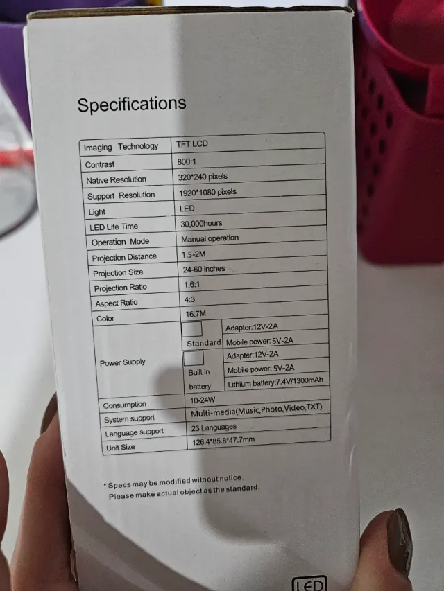 Mini proyector LED S2