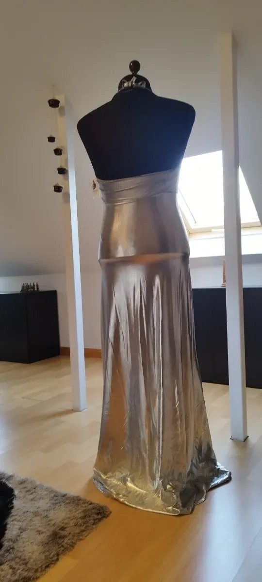 Vestido fiesta plateado Drag Queen