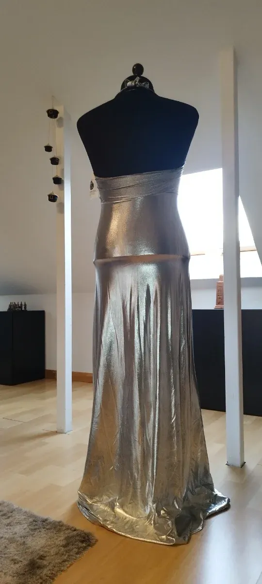 Vestido fiesta plateado Drag Queen