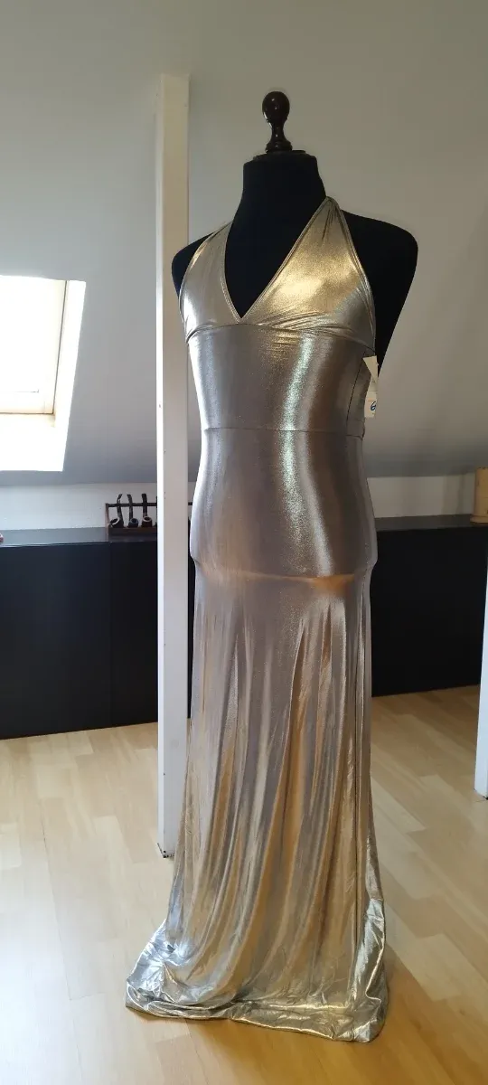 Vestido fiesta plateado Drag Queen