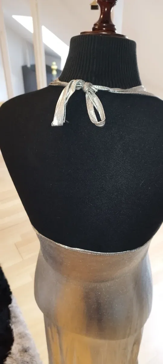 Vestido fiesta plateado Drag Queen