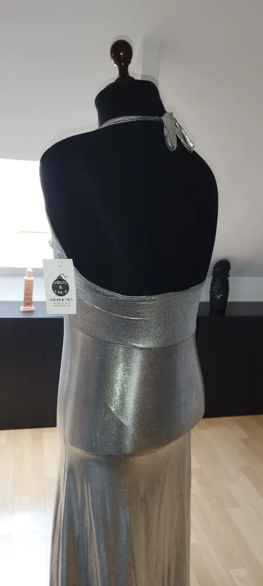 Vestido fiesta plateado Drag Queen