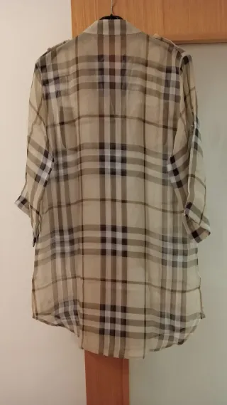 Camisa Burberry Cuadros Beige y Marrón