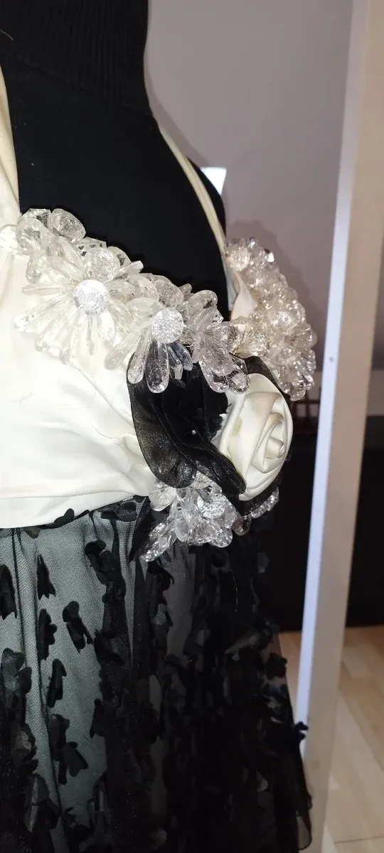 Vestido Fiesta Drag Queen Negro/Blanco Talla Única