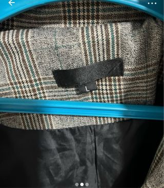 Chaqueta de cuadros beige y gris