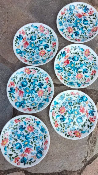 6 Piatti Fiori Fall anni 70