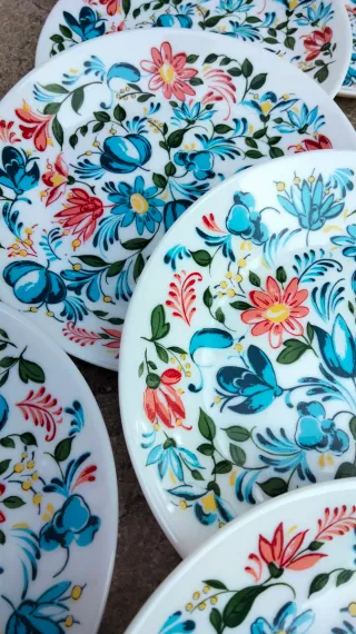 6 Piatti Fiori Fall anni 70