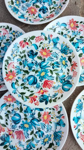 6 Piatti Fiori Fall anni 70