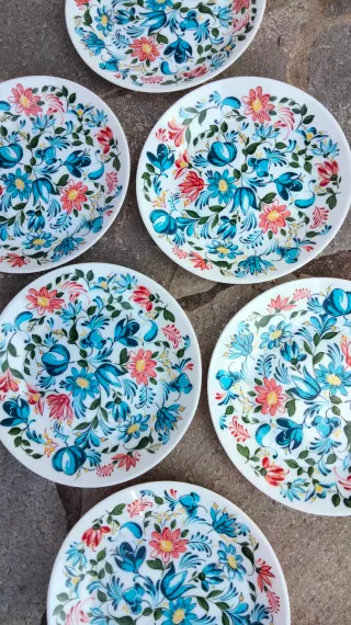 6 Piatti Fiori Fall anni 70