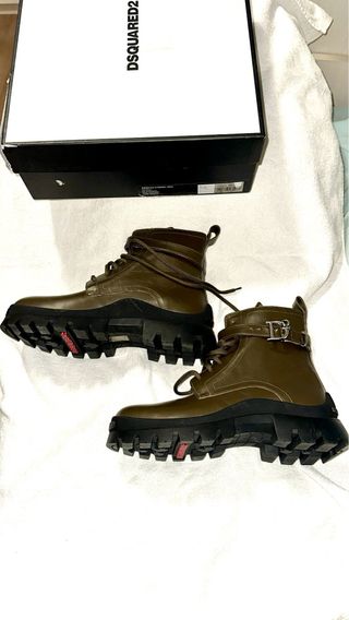 Dsquared2 Stivali Pelle Verde Militare