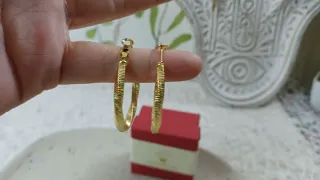 Pendientes Aro Rizado Serpiente Acero y Goldfilled
