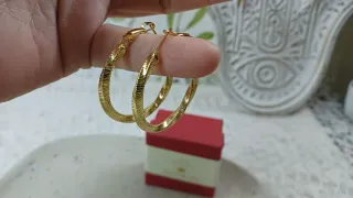 Pendientes Aro Rizado Serpiente Acero y Goldfilled