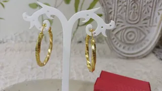Pendientes Aro Rizado Serpiente Acero y Goldfilled