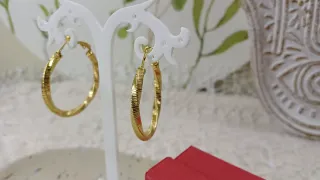 Pendientes Aro Rizado Serpiente Acero y Goldfilled
