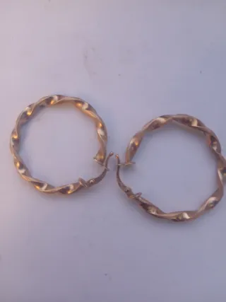 Pendientes aro oro trenzado