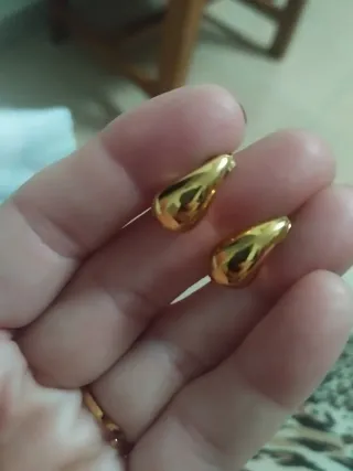 Conjunto Anillo y Pendientes Oro Laminado perla