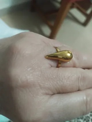 Conjunto Anillo y Pendientes Oro Laminado perla