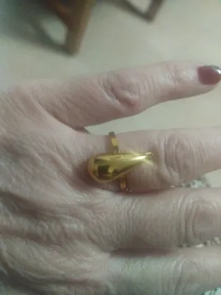 Conjunto Anillo y Pendientes Oro Laminado perla