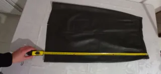 Gonna in vera pelle marrone con spacco