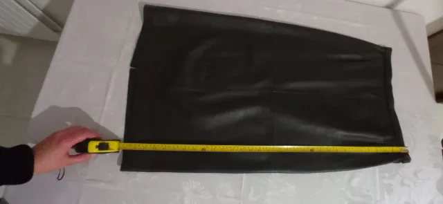 Gonna in vera pelle marrone con spacco