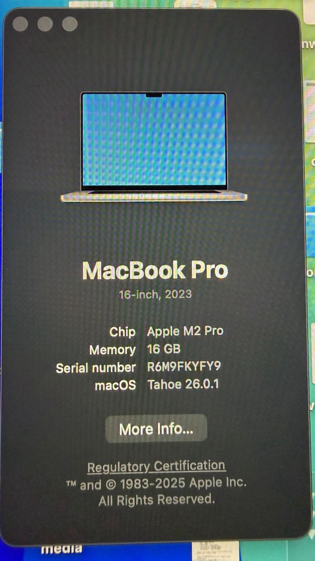 MacBook Pro 16 M2 Pro 16GB 512GB