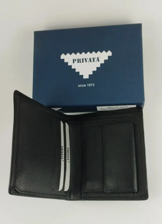 Cartera de piel hombre PRIVATA negra