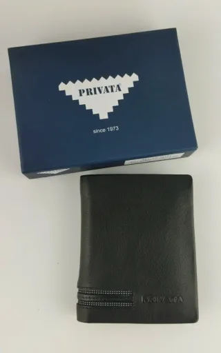 Cartera de piel hombre PRIVATA negra