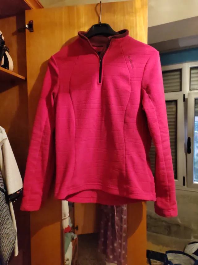 Polar mujer rosa con cremallera