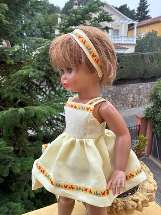 Vestido cinta ycancán para muñeca Pierina