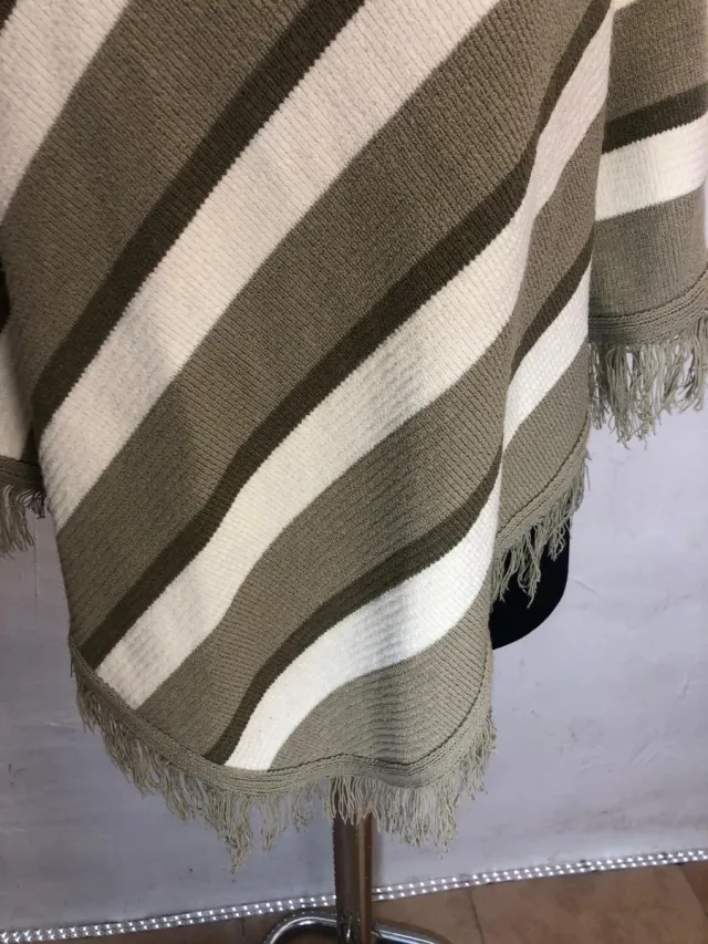 Poncho  Rayas beige