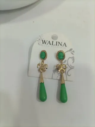 Pendientes Walina Flamenca Dorados y Verdes