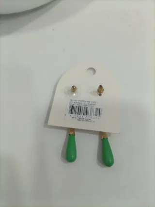 Pendientes Walina Flamenca Dorados y Verdes